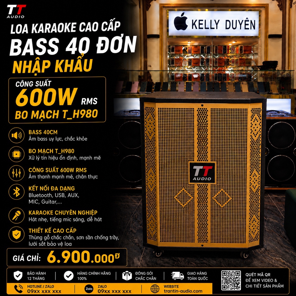 LOA KARAOKE CAO CẤP  BASS 40 ĐƠN  NHẬP KHẨU ( Công xuất 600W )