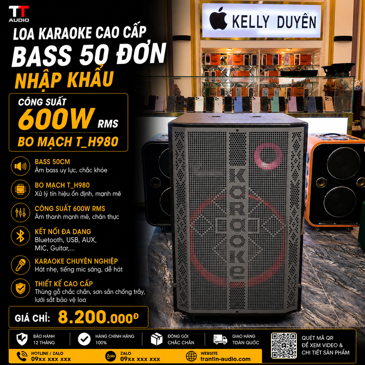 LOA KARAOKE CAO CẤP BASS 50 ĐƠN ( Công xuất 600W )