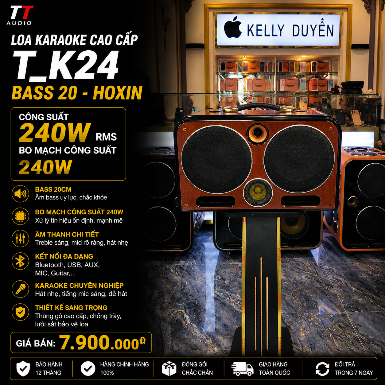 LOA KARAOKE XÁCH TAY T_K24 BASS HOXIN CÔNG XUẤT 240W