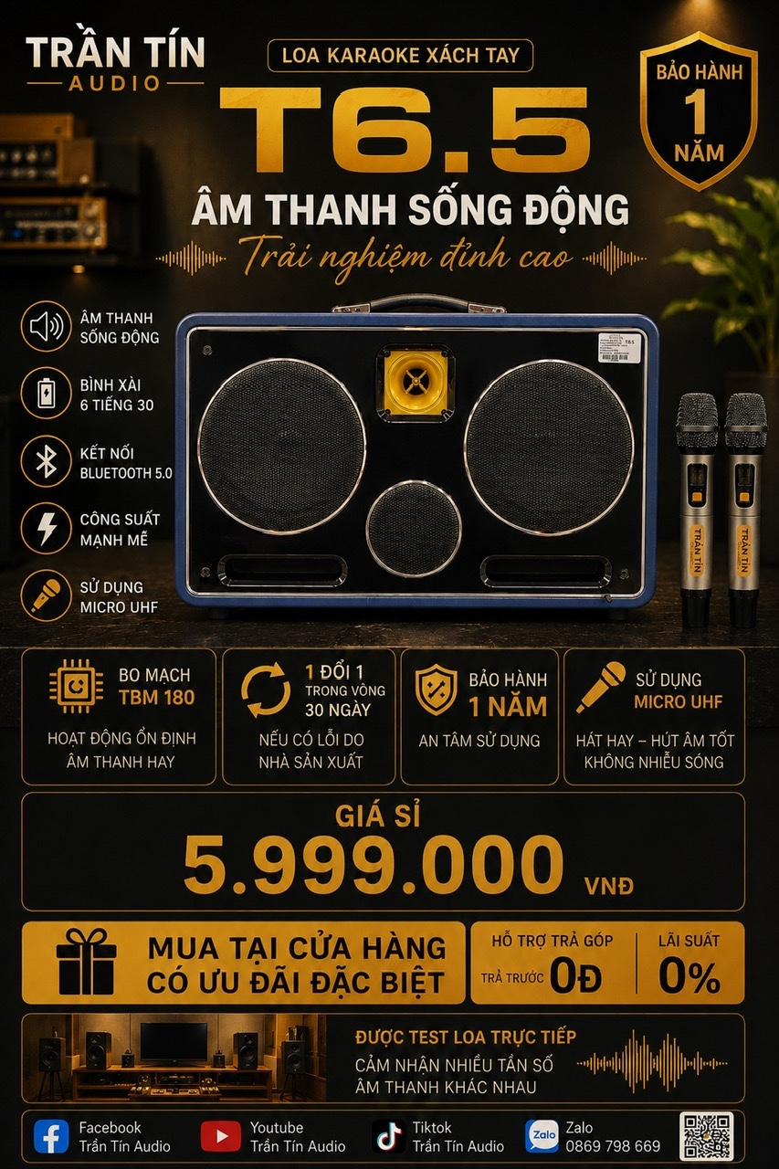 LOA KARAOKE XÁCH TAY  T_6 ( Công xuất 200W )